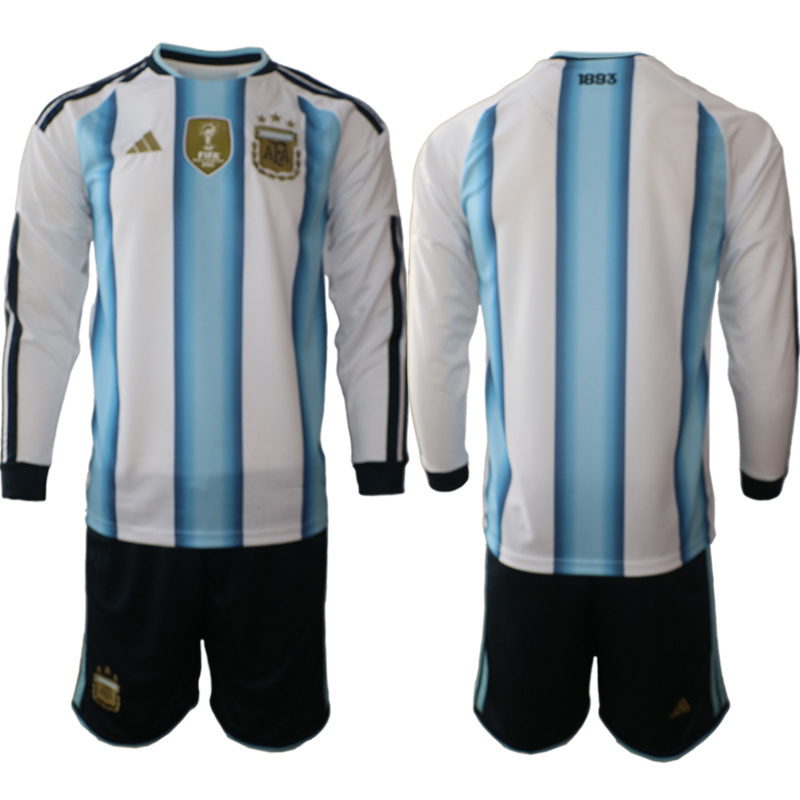 Men Argentina Long sleeve home 0126 style 2026 World Cup Soccer jersey->argentina jersey->Soccer Country Jersey